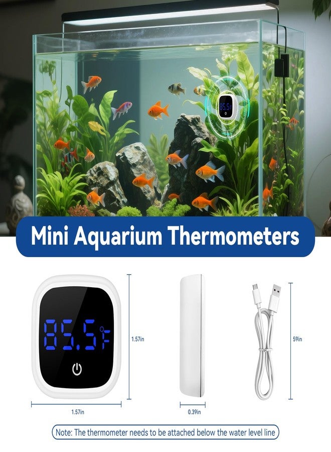 PAULTEMP Rechargeable Digital Aquarium Water Thermometer with HD LED Screen, Display ±1℉, Fish Tank Decoration Accessories for Betta Axolotl Shrimp Turtle Reptile & Aquatic - Image 4